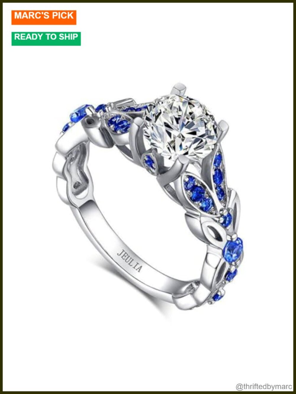 Sterling Silver Butterfly Ring Set Round Cut Engagement Promise Rings
